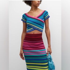 NWT Le Superbe Oaxaca Striped Cross-Over set size XS